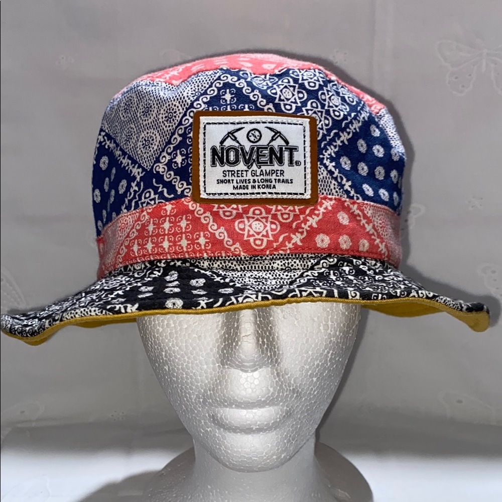 NOVENT STREET GLAMPER✨ Multicolored Bandana Bucket Hat✨Made in Korea✨